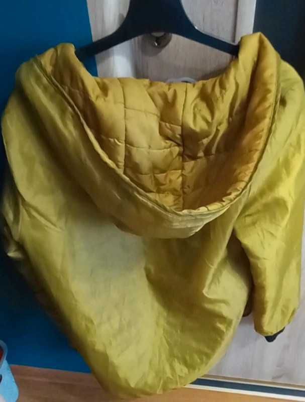 2 kurtki ciemnozielona żółta Zara 164