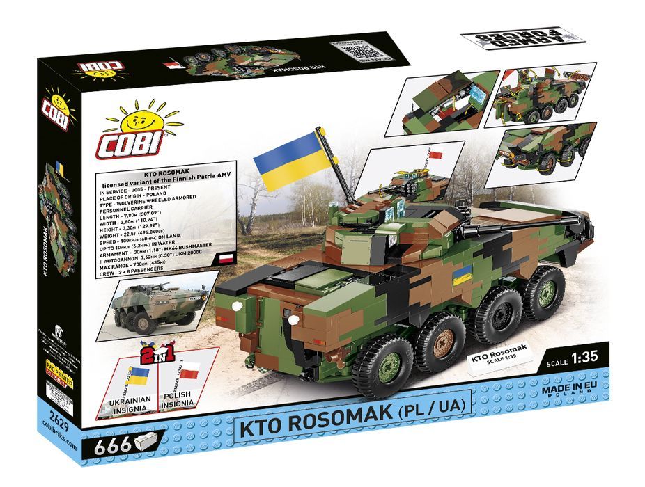 Klocki Cobi 2629  Polski Kołowy Transporter Opancerzony Kto Rosomak