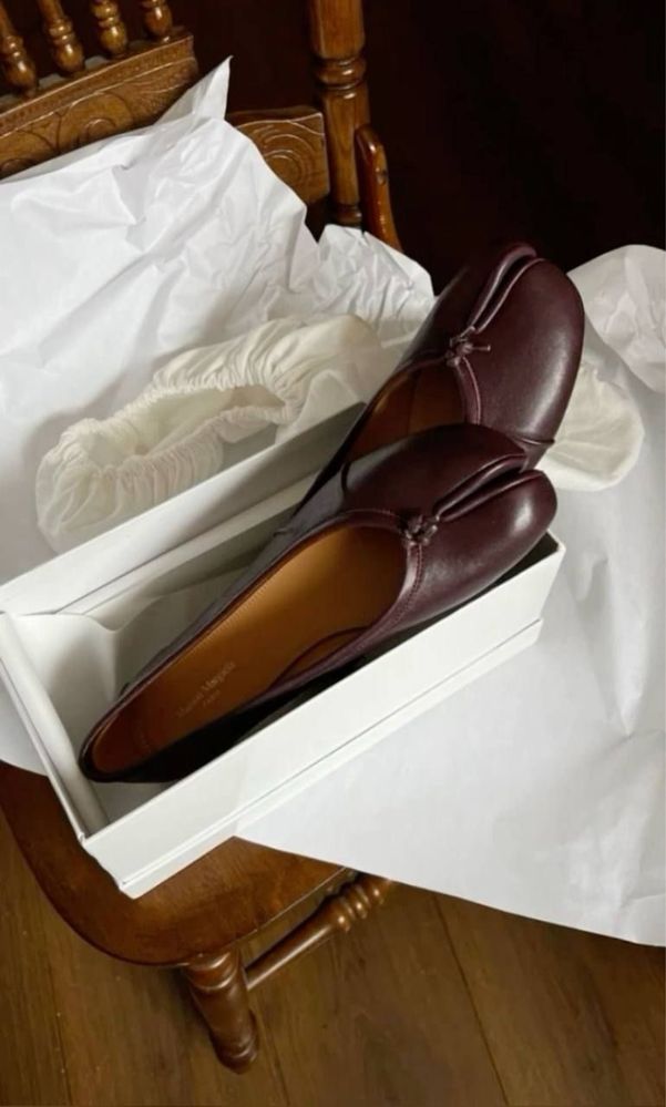 Бордові балетки таби Tabi Ballerinas Maison Margiela 38