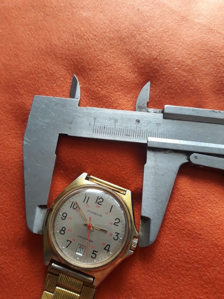 Zegarek męski mech.Dugena Troupier 17j.Swiss 40mm.sprawny.