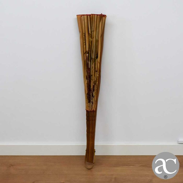 Grande Leque em seda e bambu Japonês do período Meiji (1868 a 1912)