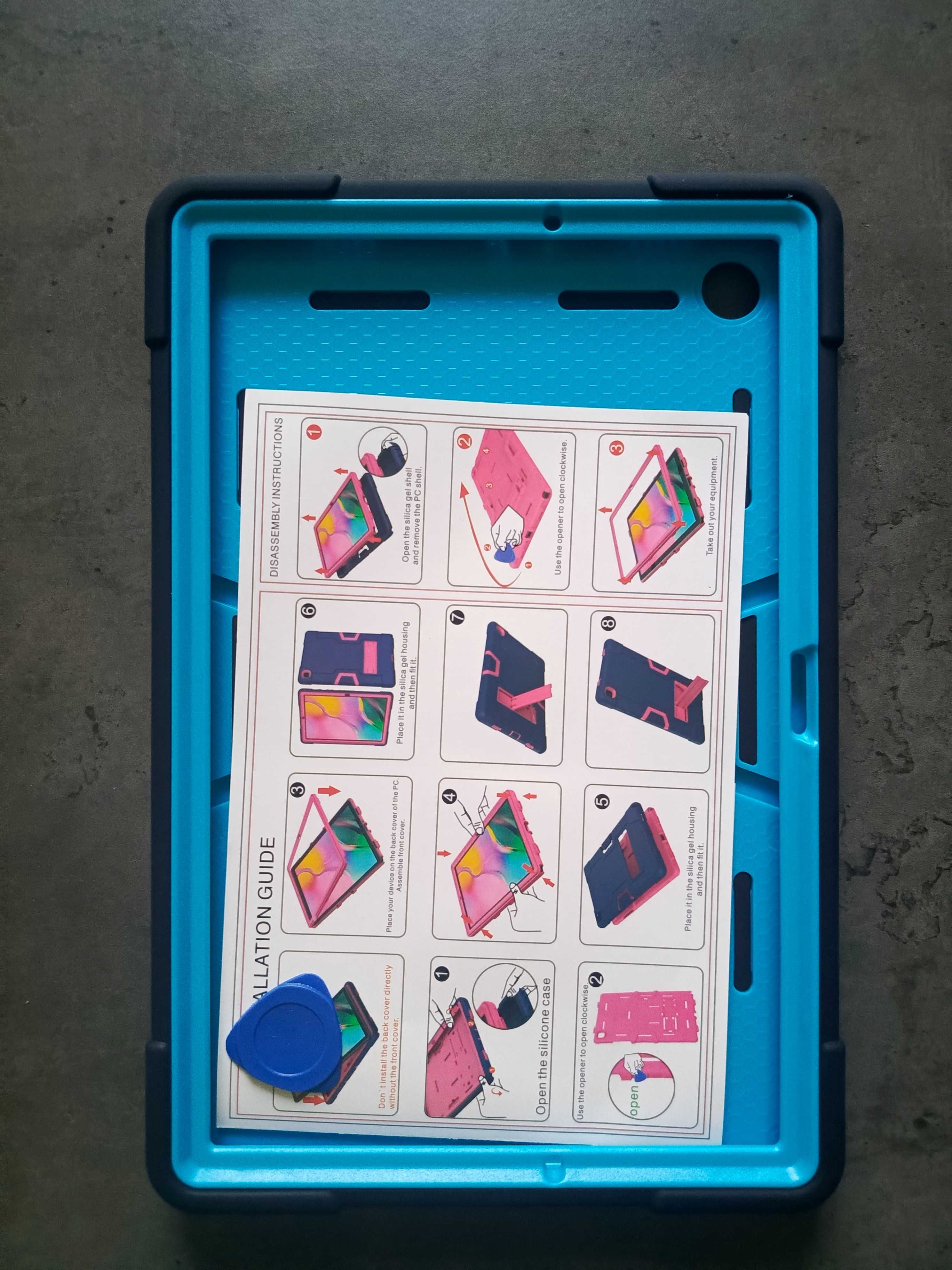 Etui Case do Samsung A8 X200/205 10,5 Pancerne Czarno Niebieskie