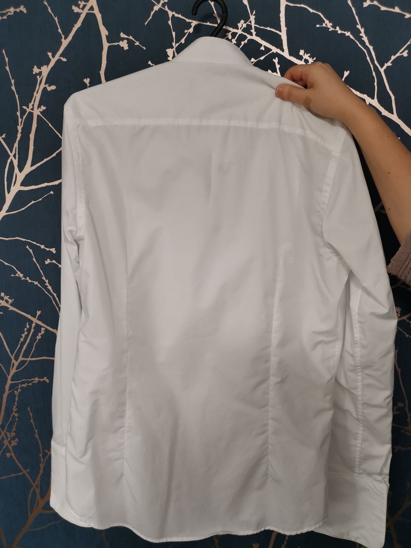 Koszula biała smokingowa slim z żabotem na spinki Giacomo Conti