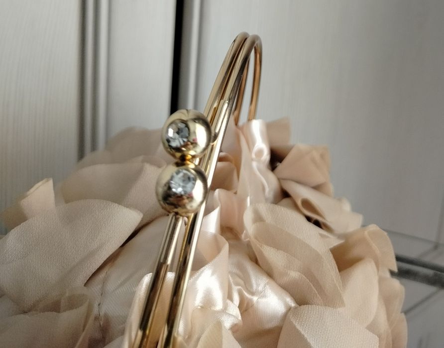 Cudna nude beżowa torebka kopertówka wizytowa ślub wesele chrzciny bal