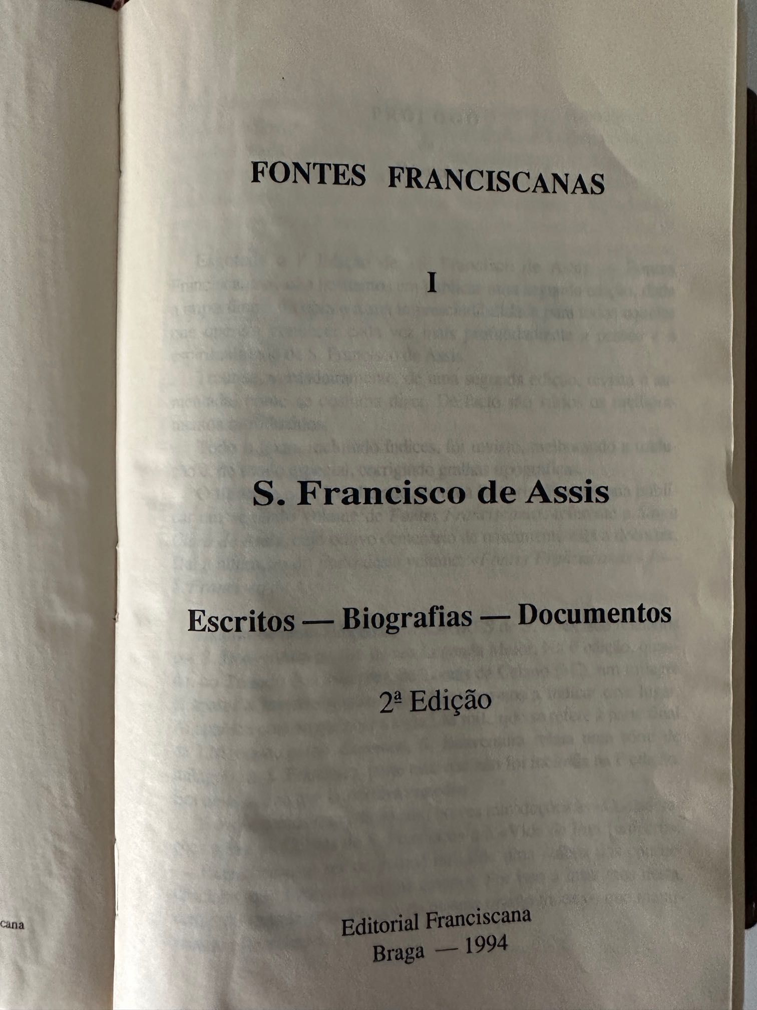 S. Francisco de Assis - Escritos. Biografia. Documentos - 1994