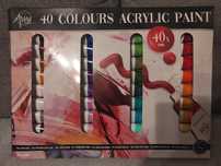 Farby akrylowe 40x20ml – Zestaw 40 kolorów, idealne na prezent