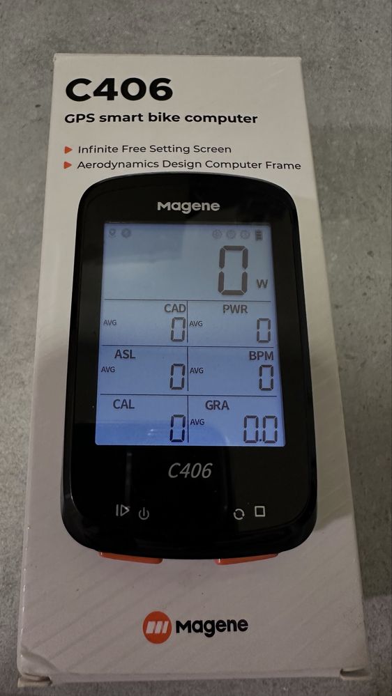 Komputer GPS Licznik rowerowy Magane C406 + czujniki