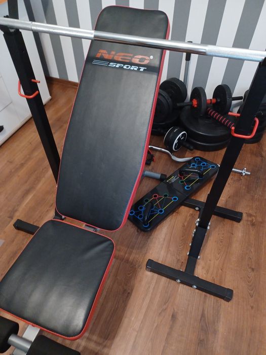 Siłownia ławeczka gryf hantle obciążenie