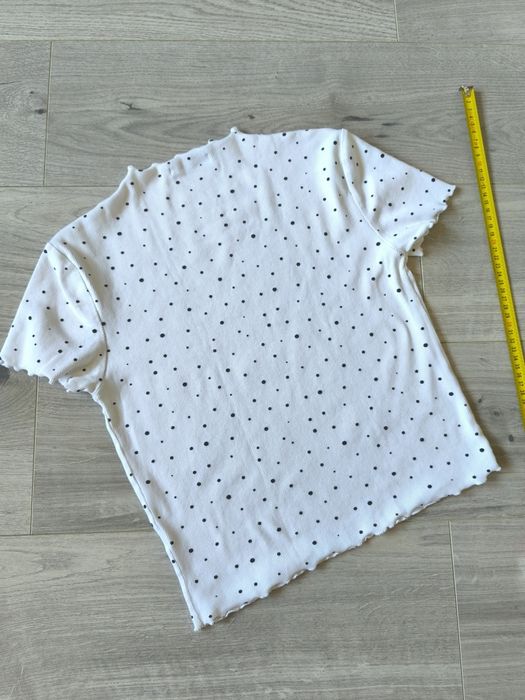 Sinsay koszulka bluzka t-shirt biała kropki  rozmiar L dziecięce 10-12