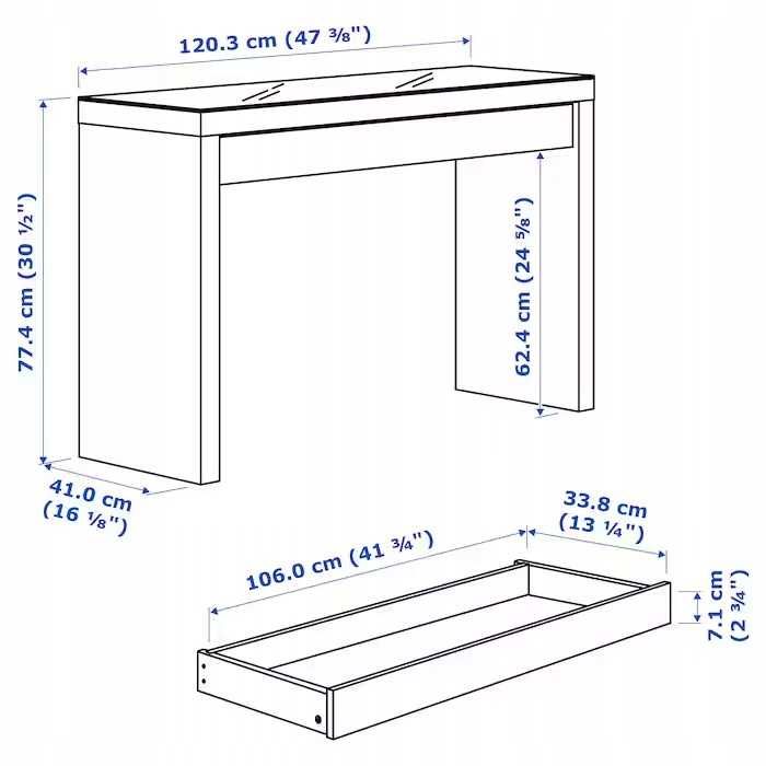 Toaletka malm Ikea 140/21/77 cm