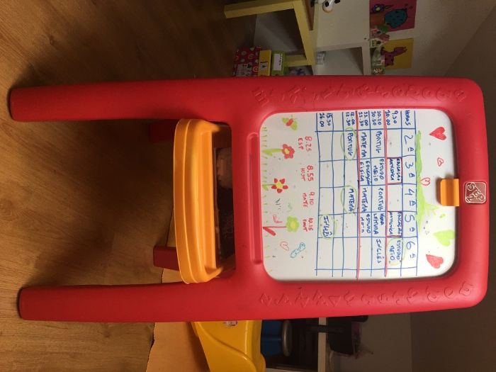 Quadro dupla face giz/marcador escola