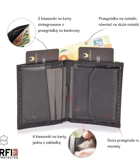 Donbolso® Rom I Slim Męski portfel ze skóry