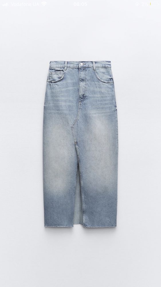Жіноча джинсова спідниця довжина міді-zara