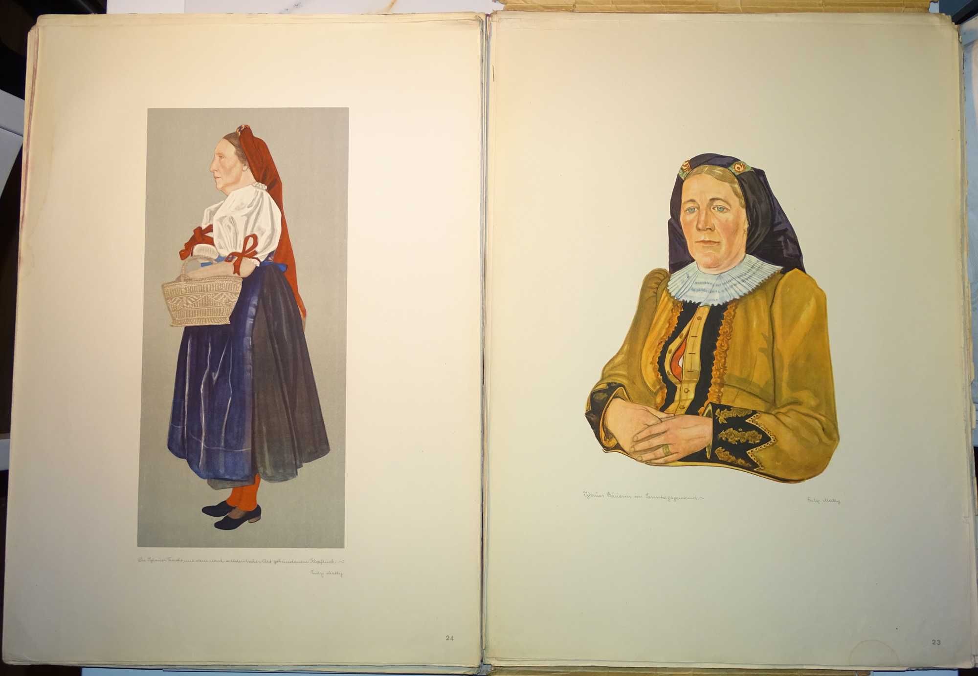 Niemieckie stroje ludowe Sudety 1943 r. autentyk 30 dużych tablic