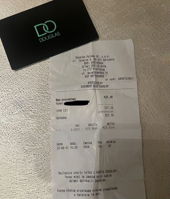 DOUGLAS karta podarunkowa