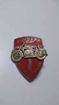 Przypinka motocyklowa vintage ZUNDAPP DIENST AN ALLEN FRONTEN