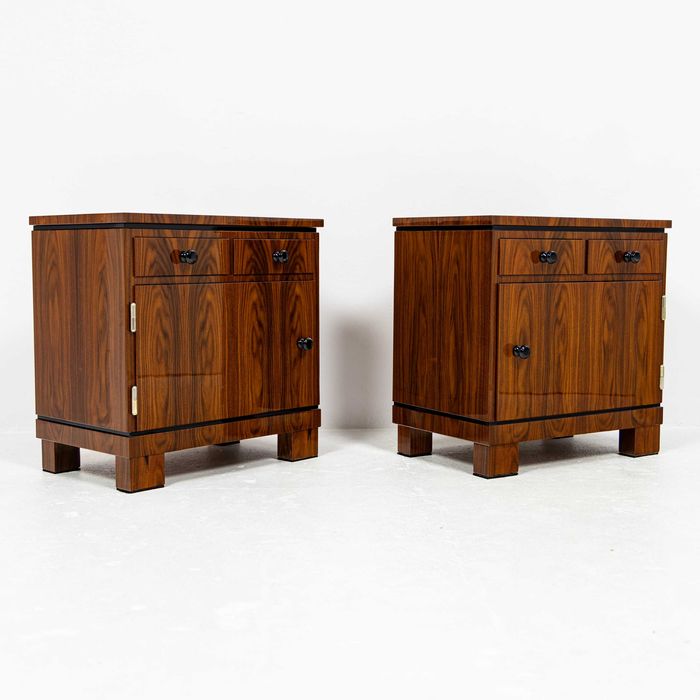 Dwie szafki nocne stoliki art deco palisander stare połsyk
