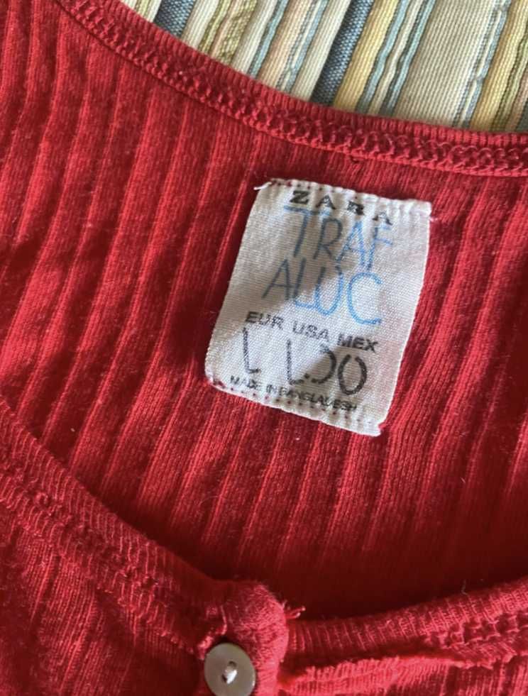 Camisola de Manga Cava Vermelha ZARA