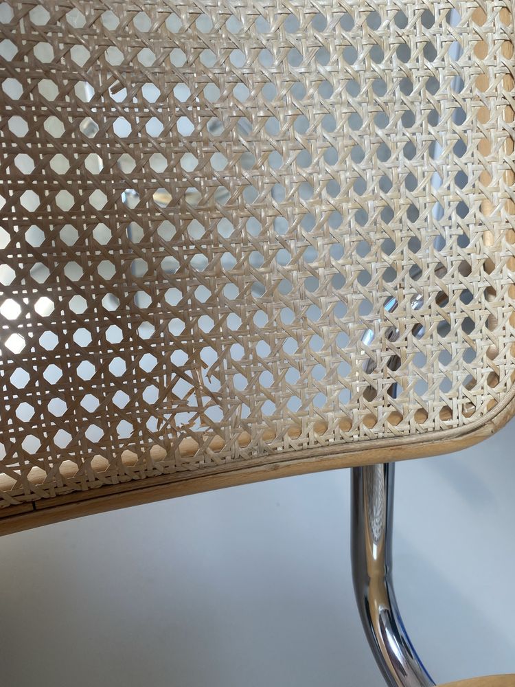 Włoskie Krzesło Cecsa M.Breuer chrom bauhaus mid century ratan vintage