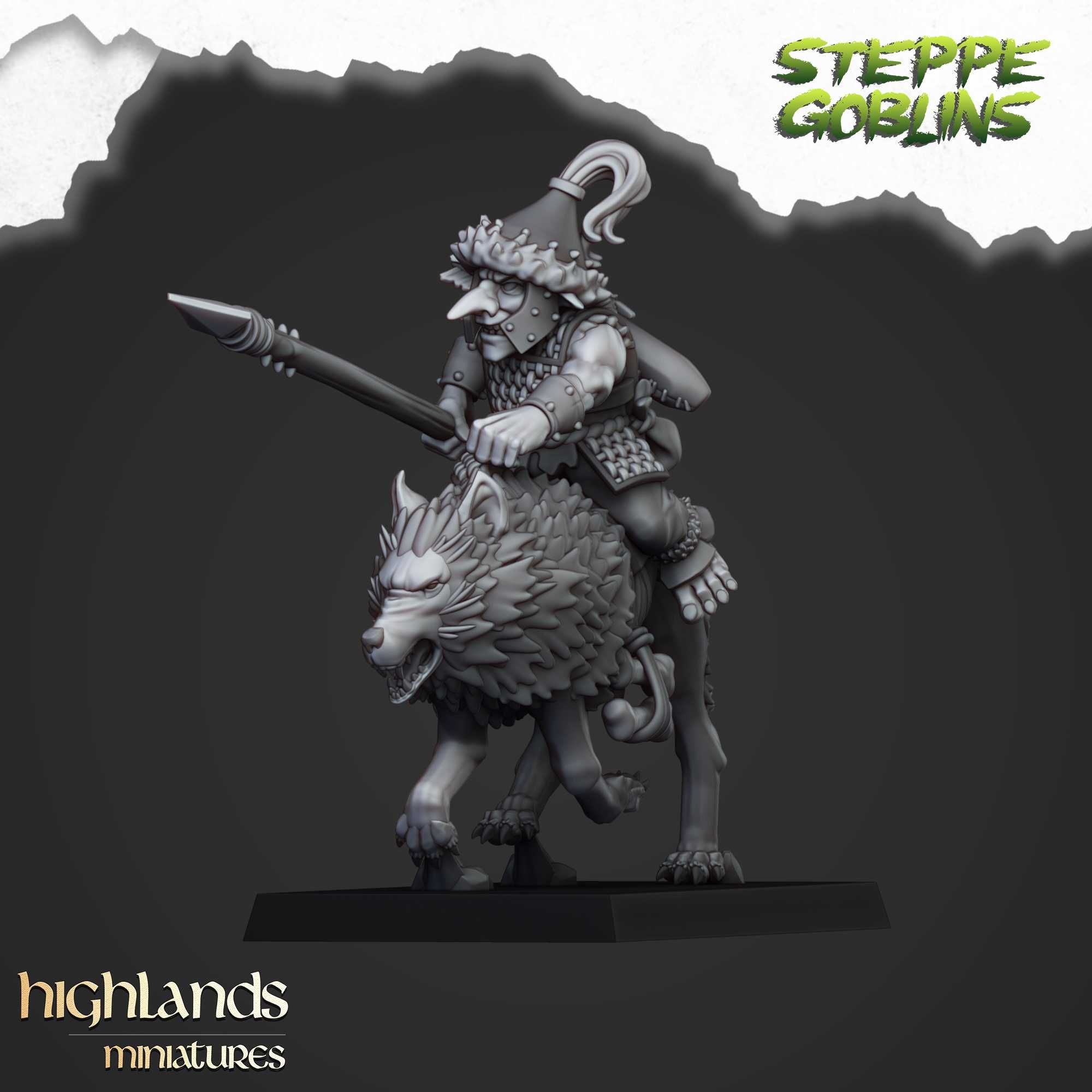 Mounted Steppe Goblins - WFB ToW AoS - Highlands Miniatures x5