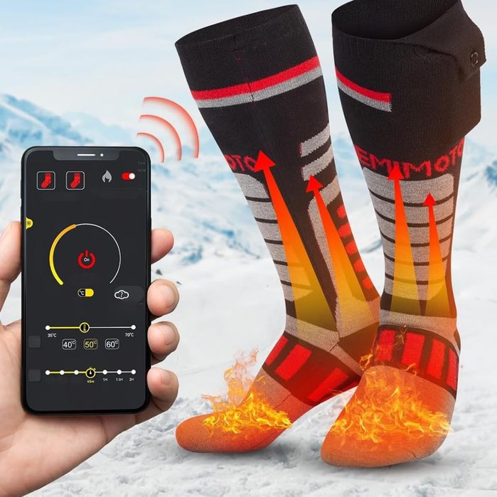 KEMIMOTO Elektryczne Podgrzewane Skarpetki Termiczne z USB "S"