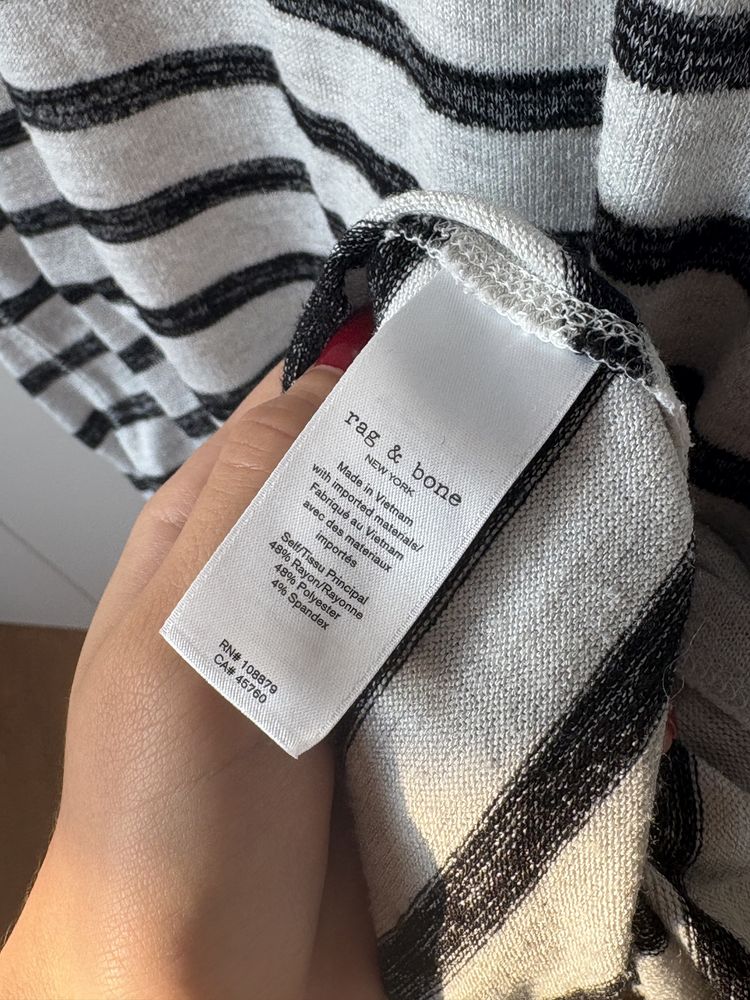 koszulka rag & bone w paski z krótkim rękawem