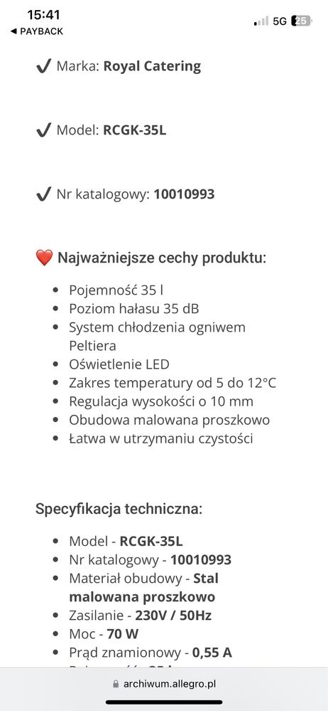 Mała lodówka 35 L stan idealny