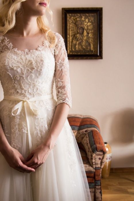 Subtelna suknia ślubna, wyjątkowy projekt indywidualny