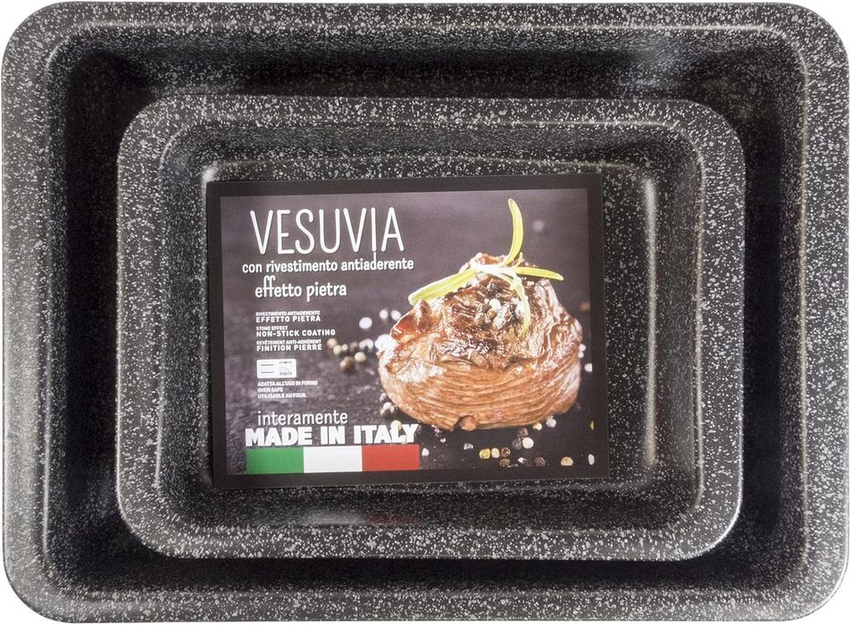 Alluflon Vesuvia Zestaw 2 Blach, 34X25 Cm I 24X18 Cm, Aluminium
