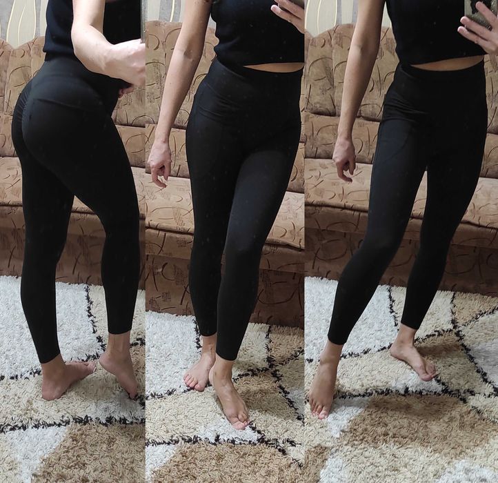 лосины с эффектом пуш-ап, лосины для спорта и на каждый день на M-L