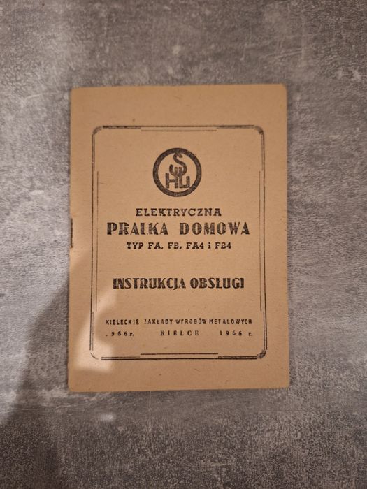 Instrukcja pralki Frania 1966