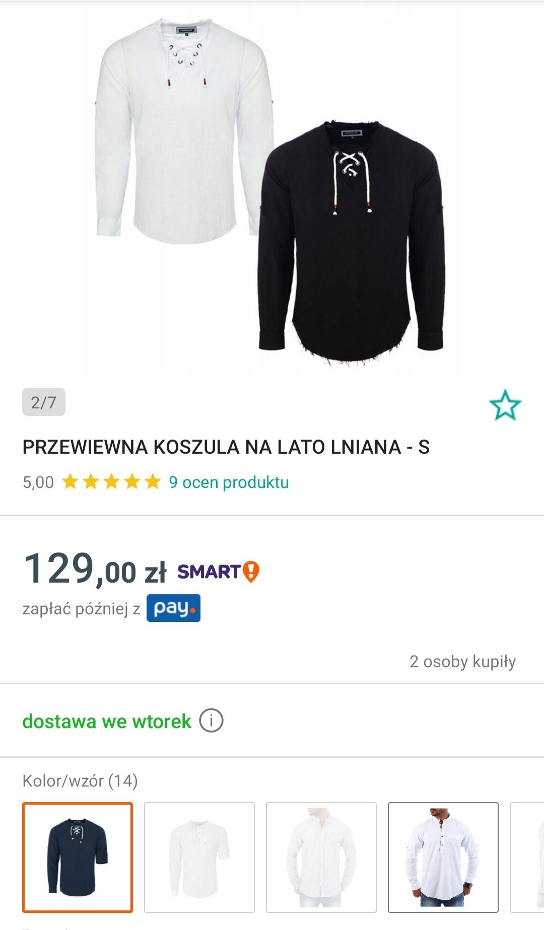 Koszula przewiewna lniana S