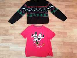 Zestaw świąteczny, sweterek h&m 152/158 i bluzka 158/164
