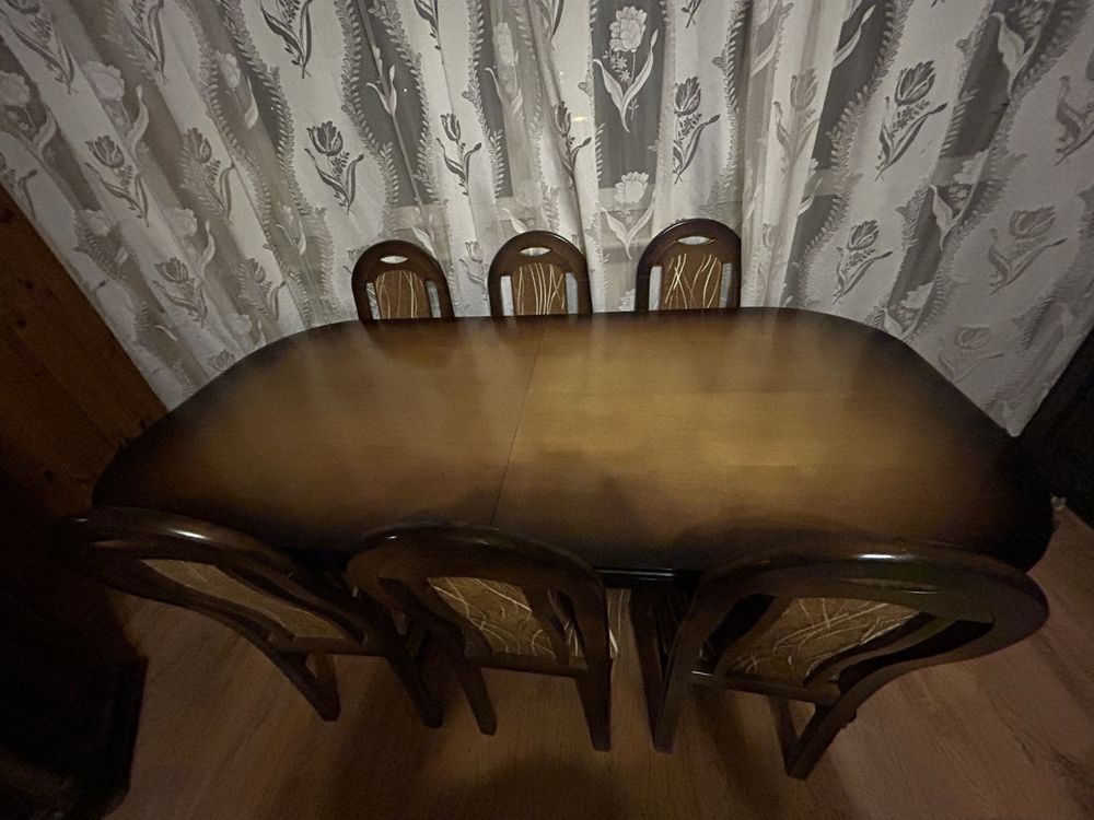 Duży stół jadalny + 6 krzeseł