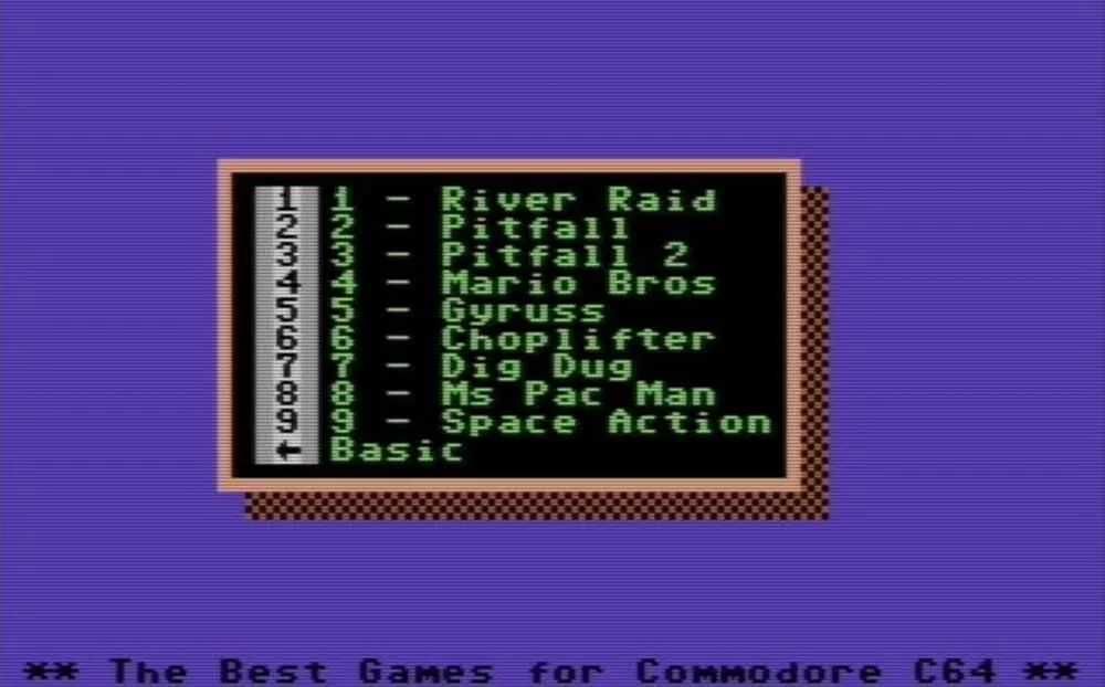 C64 Commodore C64 Kartridż z 9 super grami. River Raid