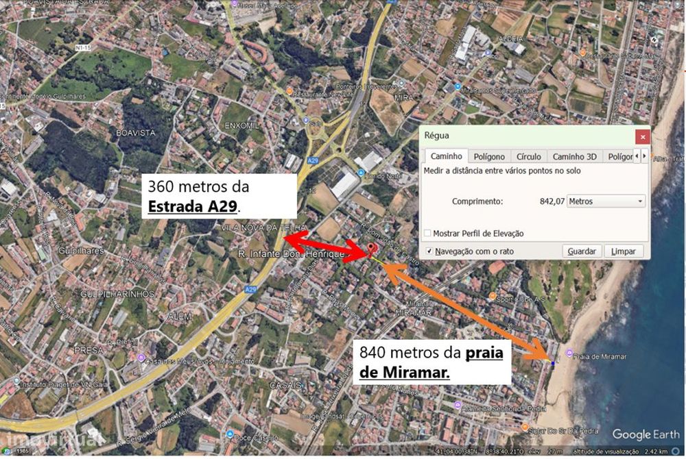 Terreno 1.040 m² Miramar Arcozelo Vila Nova de Gaia