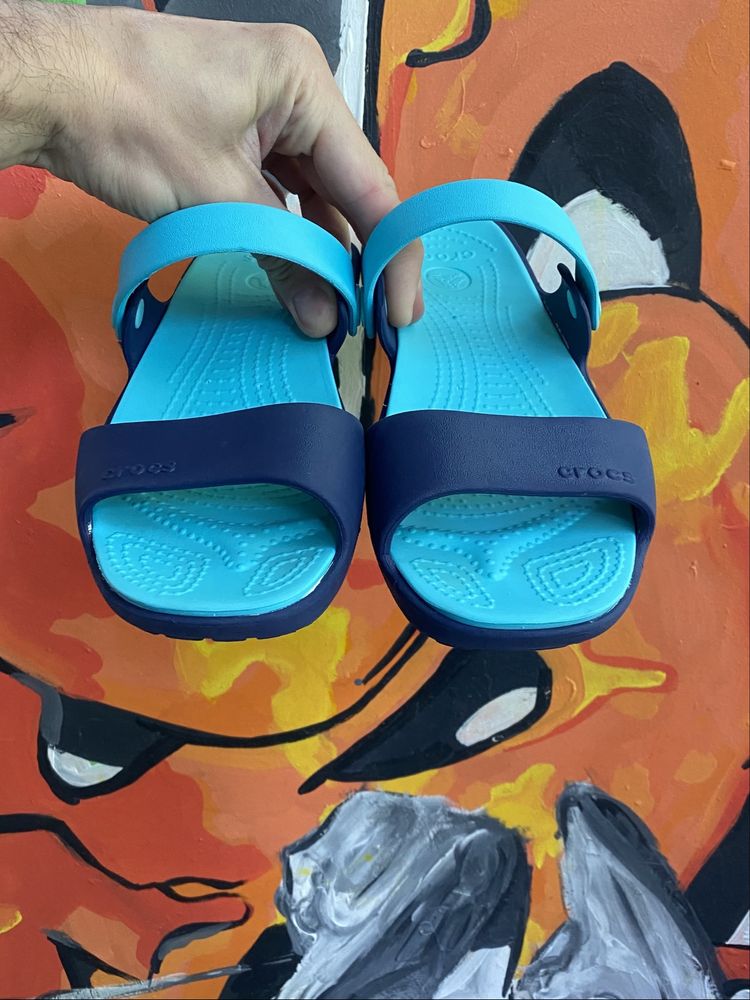 Crocs кроксы сандали шлёпанцы w8 38 размер женские голубые оригинал