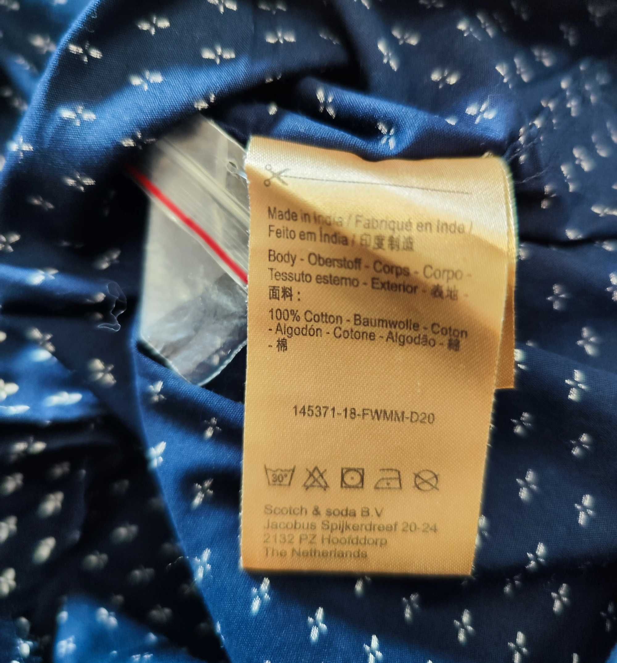 Scotch & Soda regular koszula granatowa w białe wzorki L