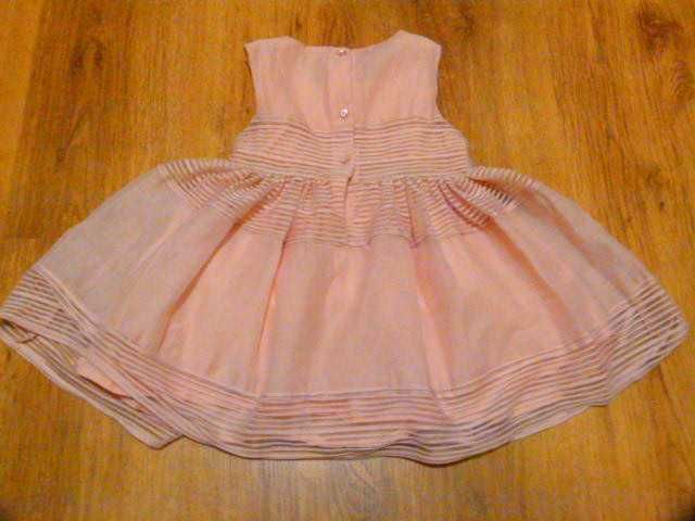 rozm 86 H&M sukienka elegancka brudny pudrowy róż