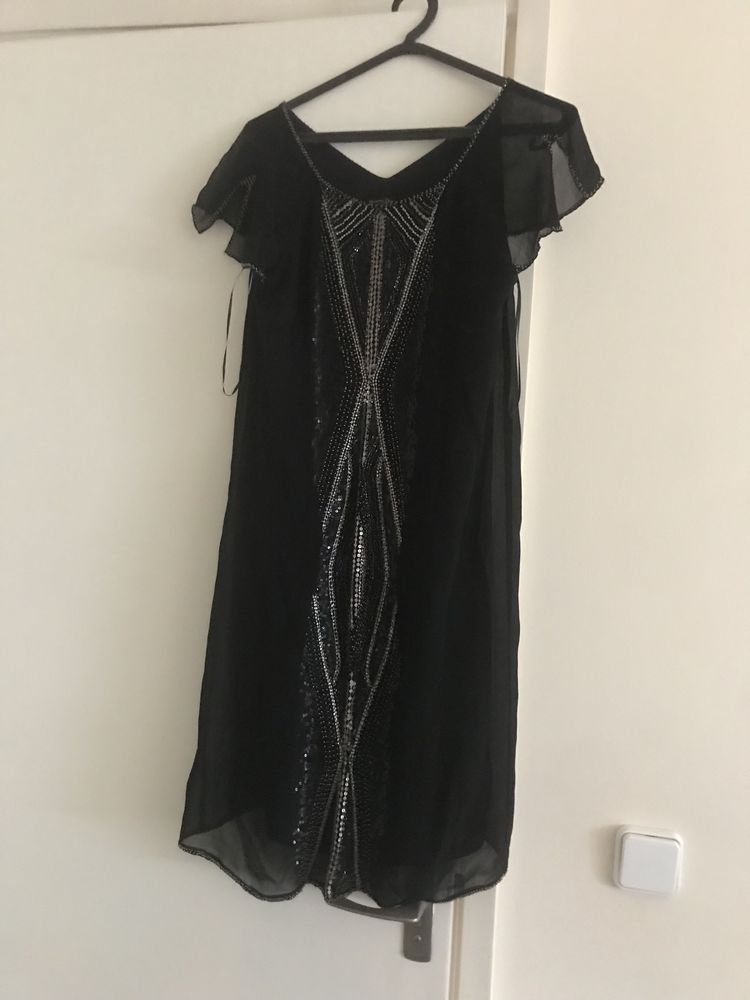 Vestido preto midi novo Massimo Dutti