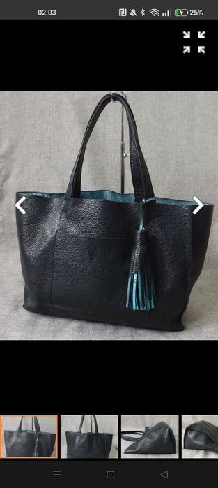 Сумка шопер натуральна шкіра.