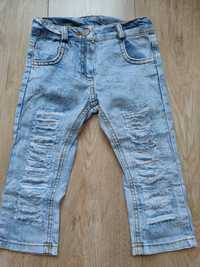 Jeansy dla dziewczynki, rozmiar 18-24 miesięcy, 100 % bawełny.