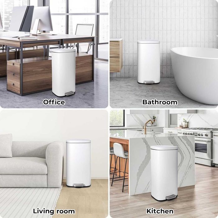 Nowy metalowy kosz na śmieci / kubeł / 30l / biały !A3094!