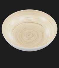 Taça de servir, bambu/branco, 30 cm