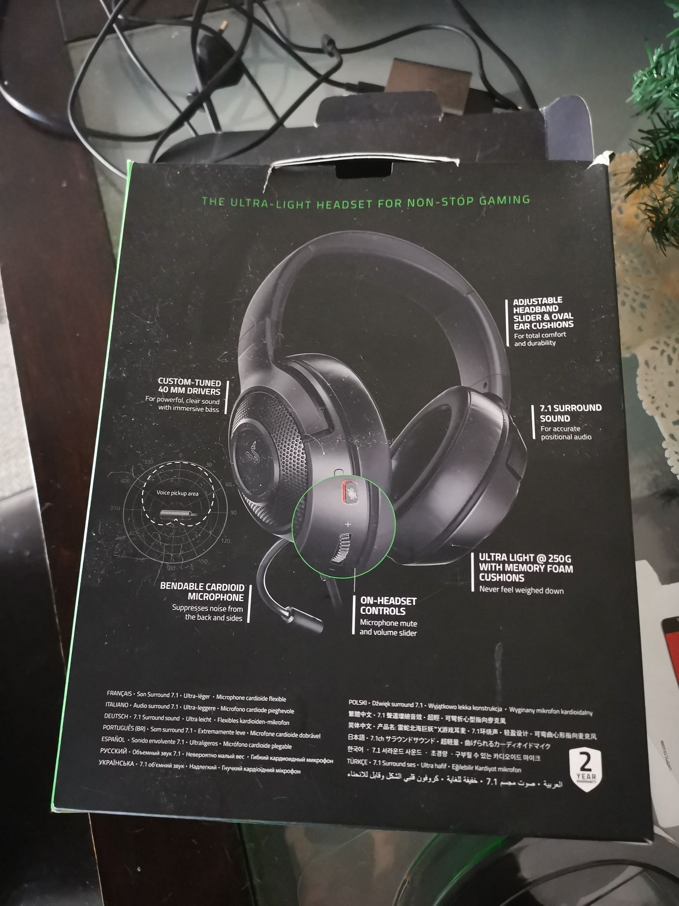 Auscultadores Gaming com Fio RAZER Kraken V3 X 7.1 (Over Ear - PC