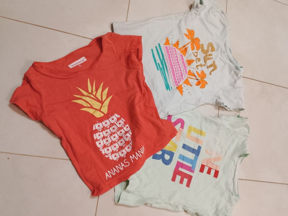 T-shirt dziewczęcy 3 sztuki
