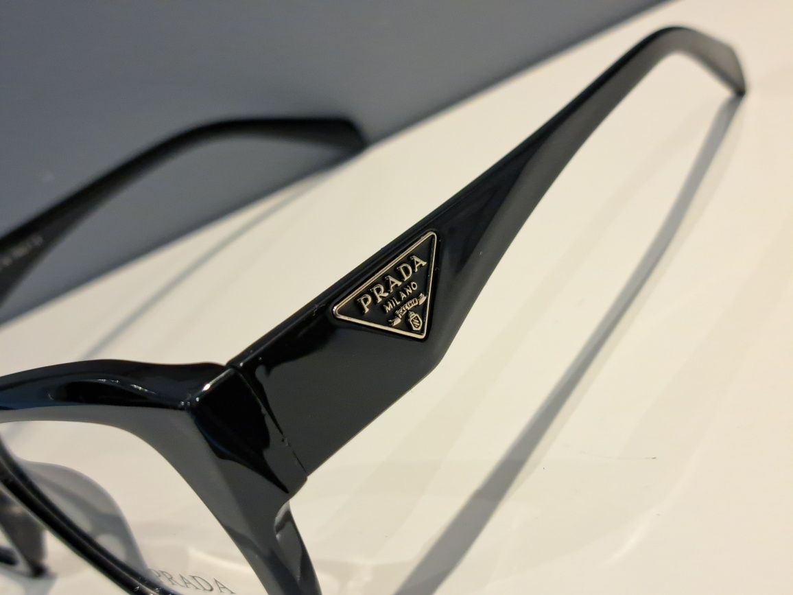 **PRADA czarne nowe damskie oprawki okulary zerówki logo