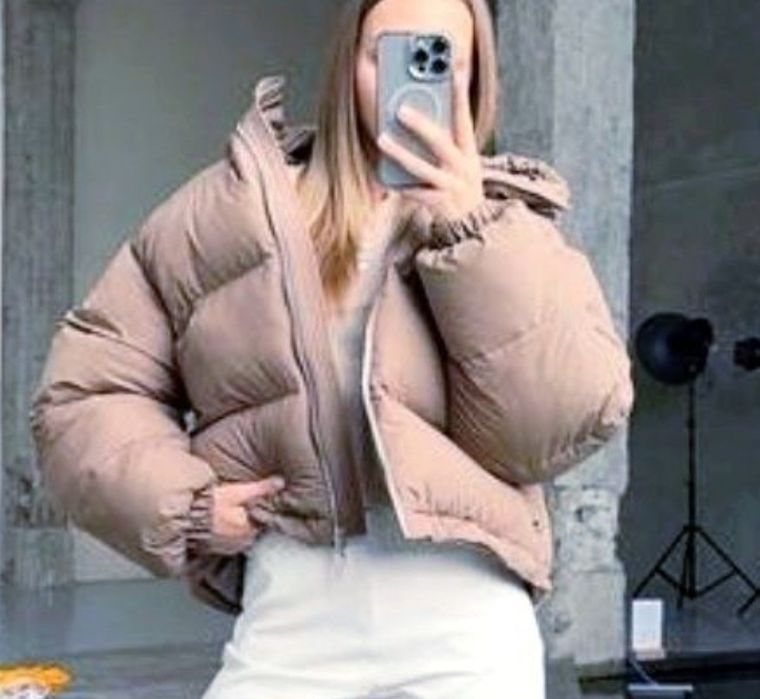 Пуховик новый, дутая укороченная курточка пуфер,костюм спортивный