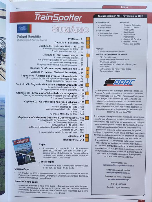 Livro trainspotter ferrovia em Portugal 2022