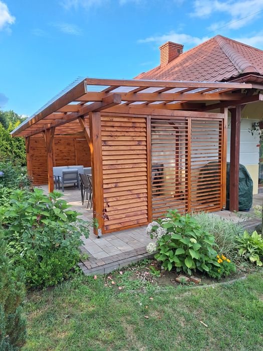 Żaluzje drewniane tarasowe ruchome